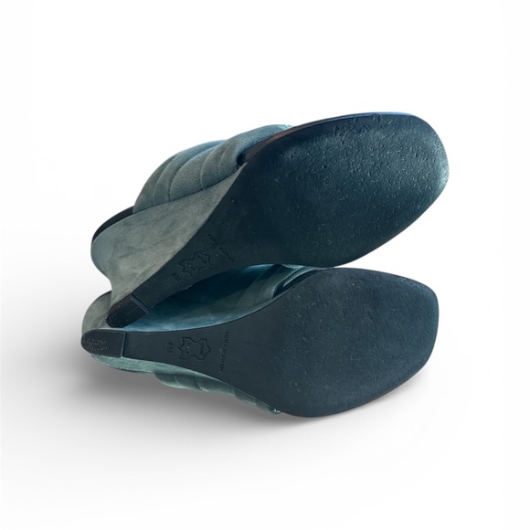 Tory Burch Puffy Suede Thong Wedge Sandals 6 - Picture 6 of 10